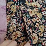 ZARA  WOMAN BLACK FLORAL WIDE LEG STRETCHY FLOWY BOHO PANTS SMALL Photo 3
