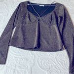 Reformation  Black gold sybil knit top is a scoop neck Photo 11
