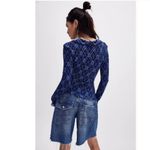 Free People Caught A Feeling Cardi Blouse Top, Blue | Size Small Photo 1