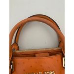 Michael Kors Sutton Ostrich Leather Top Handle Purse Bag Tangerine Rust Orange Photo 2