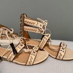 Coach  Gladiator-Style Via Demi Wedge Sandal, Grey and Cream | Size 8 Photo 4