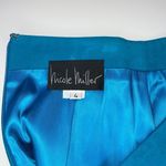 Nicole Miller Vintage 90s suede turquoise skirt, Size 4 Photo 2
