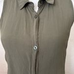 BCBGeneration  Olive Button-Down Sleeveless Top. Photo 1