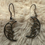 Sterling‎ Silver 925 Quarter Moon Dangly Earrings Photo 0