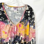 City Hearts Plus Size 3X Top Long Sleeve Vegas Skyline Black Pink Mature 1336 Photo 3