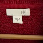 J.Jill Women’s Cardigan Sweater Open Pinned Long Red Size S Relaxed Photo 2