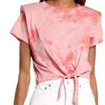 ALLSAINTS  T-Shirt Coni Tie-Dye Hem Shoulder-Pad Cotton T-Shirt Size Large Photo 1