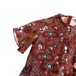 ALC Frank A.L.C. Spencer 100% Silk Floral Print Mini Dress Short Sleeve High Neck Size 4 Photo 3