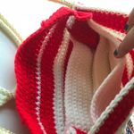 Handmade Patriotic Handbag Crochet Macrame VTG Photo 6