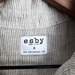 Esby apparel Linen popover Iris tunic blouse long sleeve Cloud pinstripe M Gray Size M Photo 6