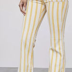 Anthropologie NWT  Pilcro The Icon Flare Jeans Yellow Textured Stripe size 27 Photo 0