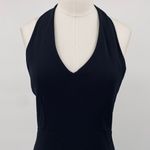 Vintage Y2k Gap Halter Mini Dress Bodycon Fitted V Neck Shelf Bra Black Womens 8 Photo 1