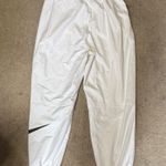 Nike  White Woven Swoosh High Rise Belted Cargo Jogger Pants Size M Photo 3