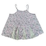 Free People  white, pink & gray lace pleated floral tank top size M Photo 10