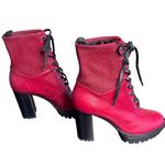 Gianvito Rossi NWT Martis Leather Platform Ankle Boots in Red Size 40 Photo 8