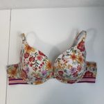 Cacique 42D Bra Boost Plunge Underwired Lightly Lined Cotton Blend Floral Womens Photo 2