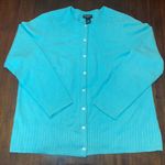 Daniel Bishop Women’s 100% Cashmere Cardigan in Aqua Blue Size 2X Quiet Luxury Photo 0