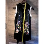 Gracia  Top Size M Floral Black Halter Assymetrical Black Collared Excellent Photo 6