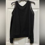 Ny Collection  Black Cold Shoulder Sweatshirt with Chain Accents Photo 6