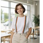 1970’s Rainbow Suspenders Red Photo 1