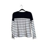 SheIn Striped Top White Black Contrast Ribbed Fitted Long Sleeve Photo 6