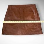 Loft Women's Brown Faux Leather Fully Lined A-Line Mini Skirt Sz. 8 Petite | EUC Photo 10