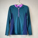 Title Nine  Women's S Rash Guard SPF Water 1/2 Zip Long Sleeve UV Beach Swimming Photo 3