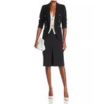 AQUA  Women's Black  Gold‎ Button Blazer Jacket Career Photo 2