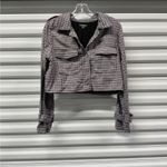 Wild Fable Jacket Women's Size Medium Purple Black Plaid Cropped Long Sleeve Photo 1