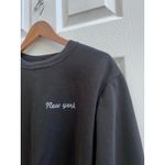 John Galt  Black Wash New York Embroidery Pullover Crop Sweater Small Casual Photo 3