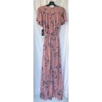 Lulu’s Pink Fiorire Rose Floral Print Faux Wrap Long Maxi Dress Romantic Small Photo 8