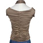 SheIn Brown Ruched Cross Halter Neck Strapless Top Size XS Photo 2