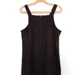 Kathy Ireland 90s Womens Overall Dress Size S Brown Faux Suede Grunge Cottage Photo 4