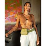 NWT Savannah Morrow Birdie Top in Cocoa Brown Cropped Long Sleeve Size Large Photo 4