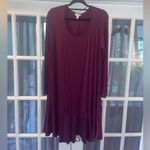 Terra & Sky Burgundy Rayon Blend long sleeve dress knee length womans 0X Photo 1