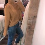 Glam  mustard wheat color oversized knit turtleneck sweater size small/medium Photo 2
