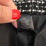 Ann Taylor Black White One Button Shawl Lapel Lined Tweed Blazer Size 6 Photo 7