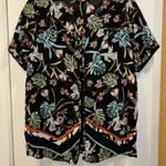 PEACOCKS BRAND BLACK WITH BRIGHT COLOR FLORAL DESIGN SHORT SLEEVE OPEN BACK Size L Photo 5