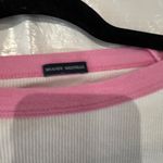 Brandy Melville Pink & White Bella Cropped T-Shirt Size XS Photo 3