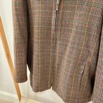 Vintage Plaid Zip Up Collared Coat Chore Jacket in Brown Size 18 Photo 4
