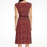 Ralph Lauren Red Black Chevron Faux Wrap Sleeveless Belt Dress 2X Photo 3