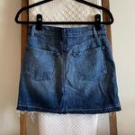 J Brand NWOT dark washed distressed mini a-line denim skirt Photo 5