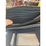 Betsey Johnson  Denim Floral Embroidered Zip Around Wristlet Wallet Boho Chic Photo 6