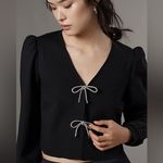 Anthropologie  Dolan rhinestone bow cardigan style top size medium Photo 1
