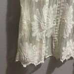 POL OS Clothing Kimono Ivory Lace Open Front Swimwear Boho Chic Embroidered Photo 10