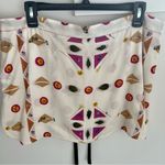 Victoria Beckham Cream & Floral Printed Pressed Botanicals Faille Skirt | S Photo 6