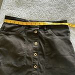 Good American  Size 10/30 A-Line Button Front Mini Skirt Dark Olive Green Denim Photo 9