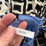 Talbots ‎ Black Blue Ivory Geometric Print Scarf 100% Viscose 72x26 Photo 4