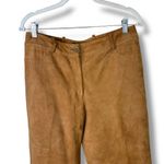 Ron Leal Chestnut Italian Genuine Leather High Waist Stitched Straight Leg Pant Brown Size 6 Photo 1