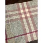 Burberry Scarf 100% Cashmere Made in Scotland Gray Pink Plaid 168x30cm Luxury Photo 3